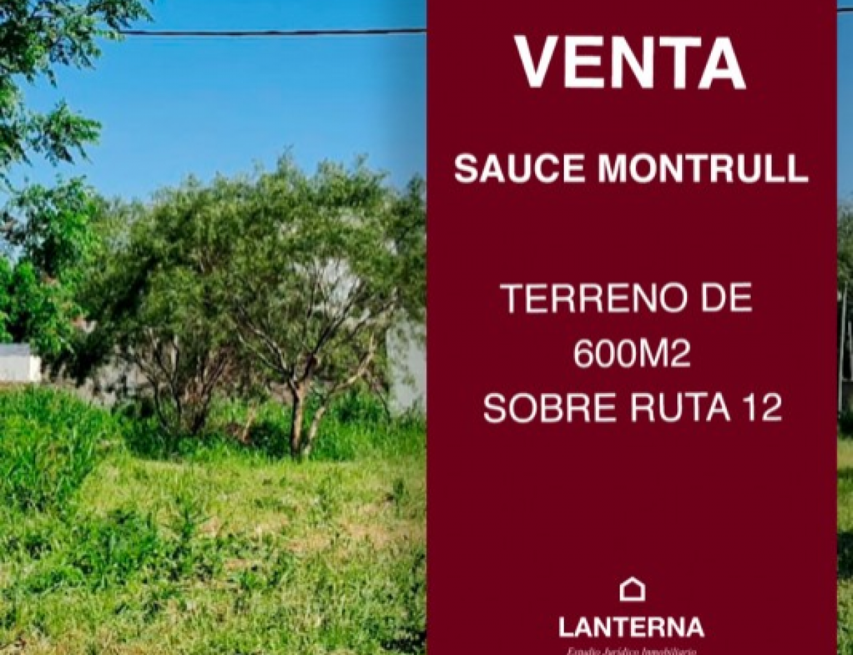 SE VENDE TERRENO DE 600M2 EN SAUCE MONTRULL