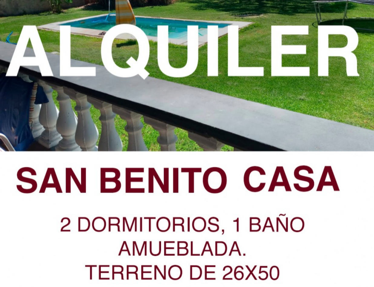 SE ALQUILA CASA AMUEBLADA EN SAN BENITO