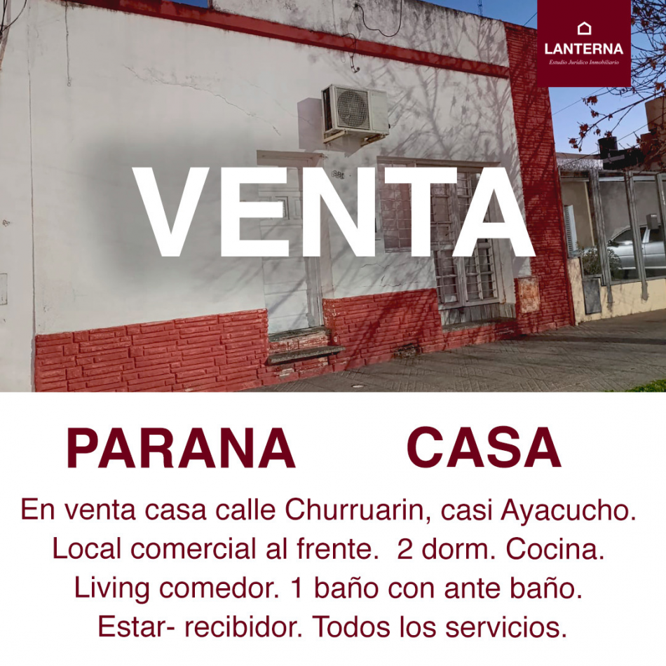 SE VENDE CASA SOBRE CALLE CHURRUARIN