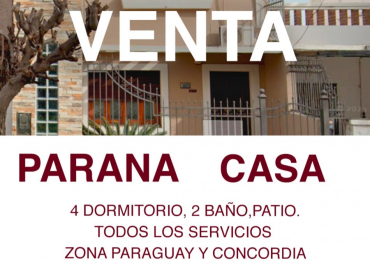 SE VENDE CASA 4 DORMITORIOS ZONA CENTRO