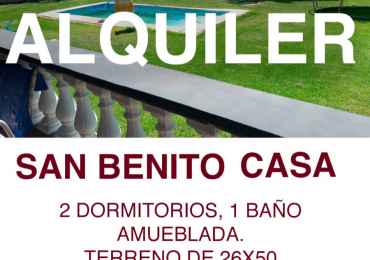 SE ALQUILA CASA AMUEBLADA EN SAN BENITO